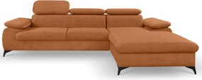 Rohová sedacia súprava Scala, hrdzavá látka, pravý roh