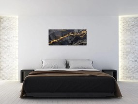 Obraz - Čierno - zlatý dekor (120x50 cm)