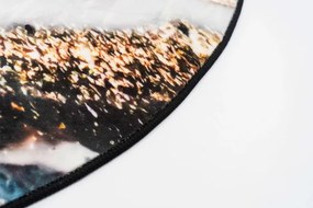 Protišmykový koberec NOVO mramor / zelený / zlatý kruh