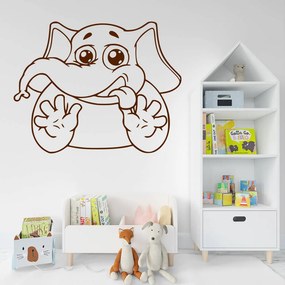 Veselá Stena Samolepka Slon Farba: hnědá, Veľkosť: 100 x 77 cm