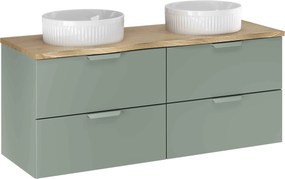 Comad Kúpeľňová skrinka s doskovými umývadlami set Aster Green 120 zelená/dub cremona