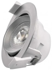 LED bodové svietidlo strieborné, kruh 5W teplá biela