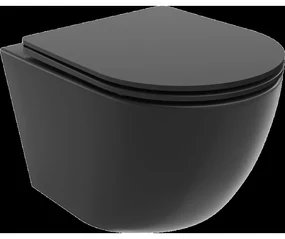 Mexen Lena WC misa Rimless s pomaly padajúcim sedátkom, duroplast, čierna matná - 30221085