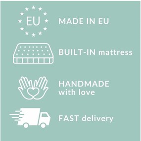 Sivá boxspring posteľ s úložným priestorom 200x200 cm Blend – Maison de Rêve