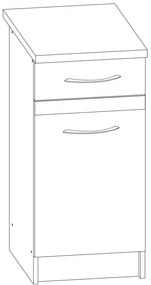 Kuchyňská skříňka Livia 40 cm dub sonoma/tmavě hnědá