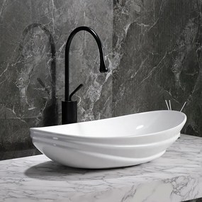 BPS-koupelny Keramické umývadlo na dosku HYD-LI-WH-LN-625 62x36 cm, biele lesk