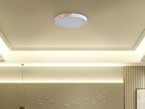 Kovové stropné LED svietidlo biela/svetlé drevo PATTANI Beliani