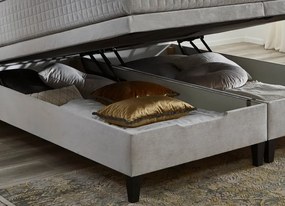 Posteľ boxspring Wien 180x200 cm, svetlo šedá látka