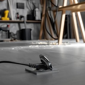 Brilagi - Vonkajšia vstavaná podlahová zásuvka IP55 matný chróm štvorcový