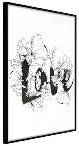 Artgeist Plagát - Love With Flowers [Poster] Veľkosť: 40x60, Verzia: Čierny rám s passe-partout