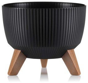 PLASTOVÝ KVETINÁČ ROSA LINEA ECO 15X24 CM ČIERNA