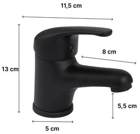 Erga Lati, umývadlová batéria h-130, čierna matná, ERG-YKA-BU.LATI24-BLK