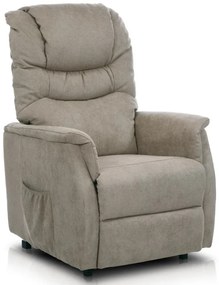 TV a relaxační křeslo s elektrickým ovládáním, potah cappuccino látka, 2 motory