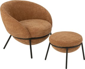 Cihlové lounge kreslo s podnožkou Renon - 72*75*70 cm