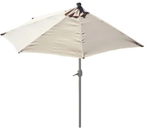 Slnečník polkruh Parla - polyester/hliník - 270cm krémová bez podstavca
