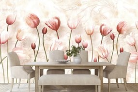 Samolepiaca tapeta staroružové tulipány - 225x270