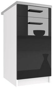 Kuchynská skrinka Belini spodná so zásuvkami 40 cm čierny lesk s pracovnou doskou  NF SDSZ1-40/1/WT/B/0/B1