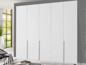 Šatníková skriňa New York D, 225 cm, biela/biely lesk%