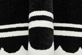 Detský koberec LIMA M138A čierny / biely