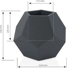 Biely záhradný kvetináč Alma s osvetlením