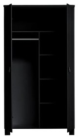 Čierna šatníková skriňa z borovicového dreva 111x202 cm Ties – WOOOD