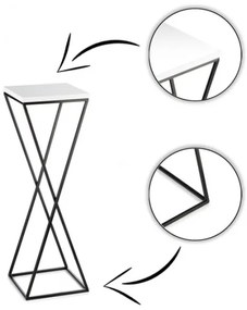 Stojan na kvety LOFT 70x24 cm čierna/biela