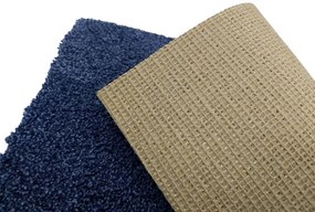 Tapibel, Koberec metráž Supersoft 710 tm. modrý, na mieru s bordúrou, šíře 4m, modrá, ab (mriežka), chodba / predsieň