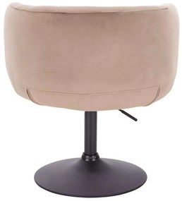 LuxuryForm DESIGN Kreslo MONTANA VELUR na čiernom tanieri - latte