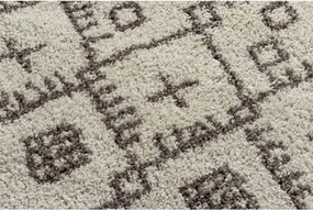 Dywany Łuszczów, Kusový koberec Berber Tanger B5940 cream and brown kruh, 120x120 (priemer) kruh, hnedá, obývacia izba