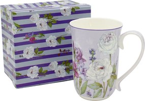 HOME ELEMENTS Porcelánový hrnček 400 ml, Levanduľa