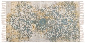 Viskózový koberec 80 x 150 cm žltá/zelená/béžová BOYALI Beliani