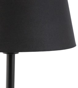 Klasická stolná lampa čierna s čiernym tienidlom 32 cm - Simplo
