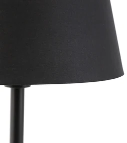 Klasická stolná lampa čierna s čiernym tienidlom 32 cm - Simplo