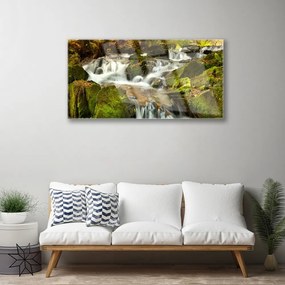 Skleneny obraz Vodopád skaly príroda 120x60 cm