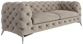 Sivobéžová zamatová pohovka 225 cm Chelsea – Ropez