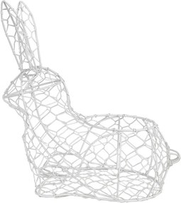 Biely drôtený dekoračný košík králik Bunny L - 28*15*30 cm