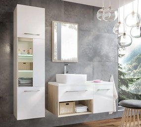 Moderný kúpeľňový nábytok Arteon A, sonoma + biely lesk