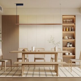 Immax NEO 07305L - LED stmievateľný luster na lankách MADEIRA 44W/230V Wi-Fi Tuya 202 cm dub