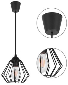 Loft jednoduchá kovová závesná lampa Edison
