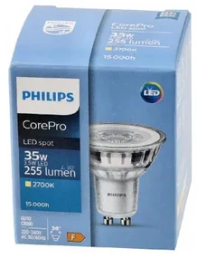 LED žiarovka Philips GU10 - 3,5 W - 255Lm - teplá biela 2700K - CorePro Premium