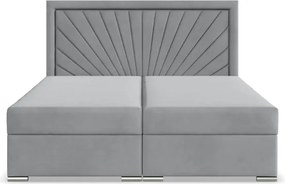 Manželská posteľ VICENZA Velvet 180×200 cm svetlosivá