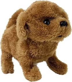 LEAN Toys Interaktívny psík na batérie hnedý chodí, vrtí chvostom, zvuky