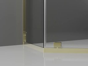 Mexen Exo, päťuholníkový výklopný sprchový kút 100 x 100 cm, číre sklo, zlatá, 812-100-100-50-00