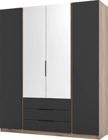 4-dverová skriňa do obývačky so zrkadlom a zásuvkami Dravero Ev/bl 2F 2L 3S