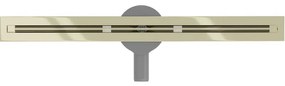 Mexen Flat Super Slim, super tenký odtokový žľab s 360° rotačným sifónom 50 cm, zlatá lesklá, 1551050