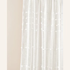 Moderná krémová záclona Marisa so striebornými priechodkami 200 x 250 cm