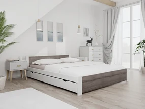 Posteľ IKAROS 120 x 200 cm, biela/dub hľuzovka Rošt: S latkovým roštom, Matrac: Matrac COCO MAXI 20 cm