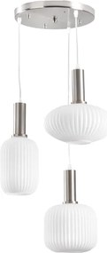 ONLI - Závesný luster DOROTY na lankách 3xE27/15W/230V biela/lesklý chróm