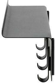 Čierny oceľový nástenný vešiak s poličkou 11,5 cm A-Hallway – Zone
