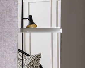 Zrkadlová viacúčelová skriňa s policami Mirror, 37 cm, biela